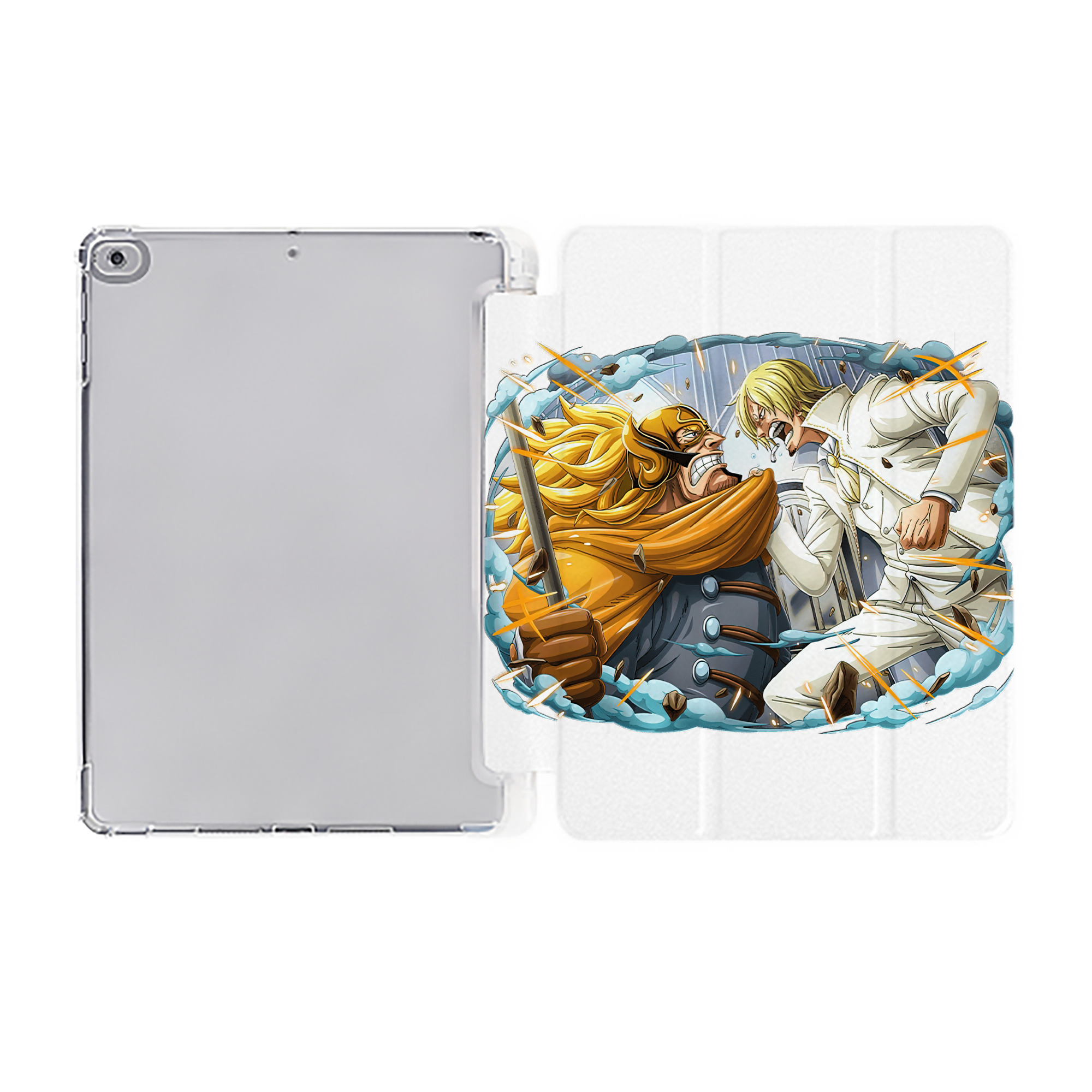 （画像用） ワンピース サンジ ONE PIECE Sanji IPad ケース ペン収納付き 三つ折りスタンド PUレザー×シリコン 対応機種9.5/10.5/10.9インチ